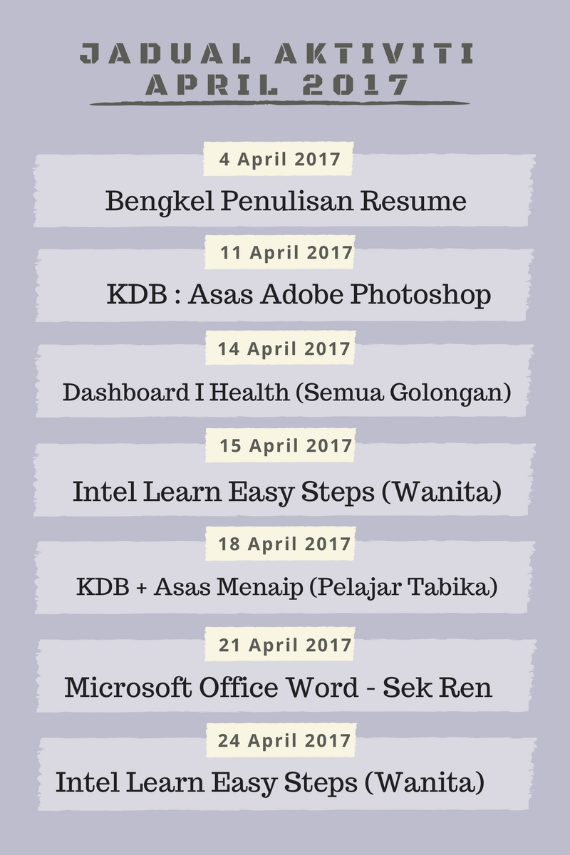 jadual aktiviti