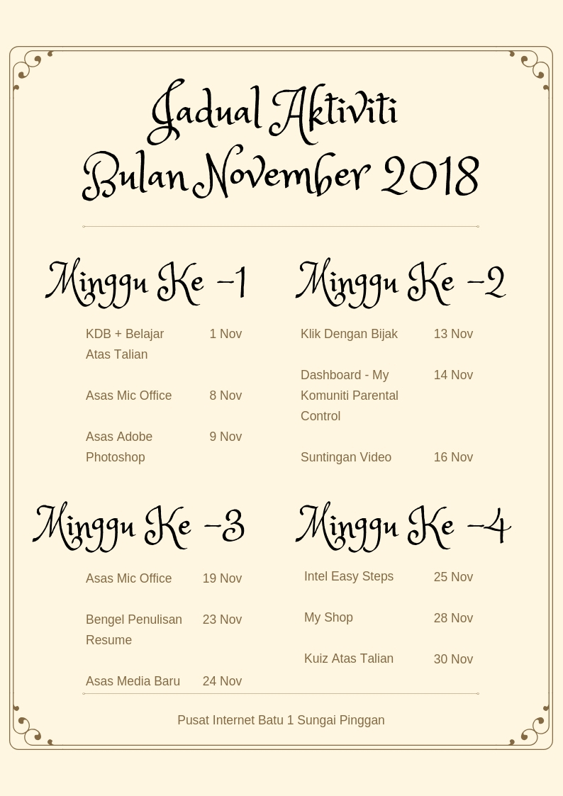 jadual nov